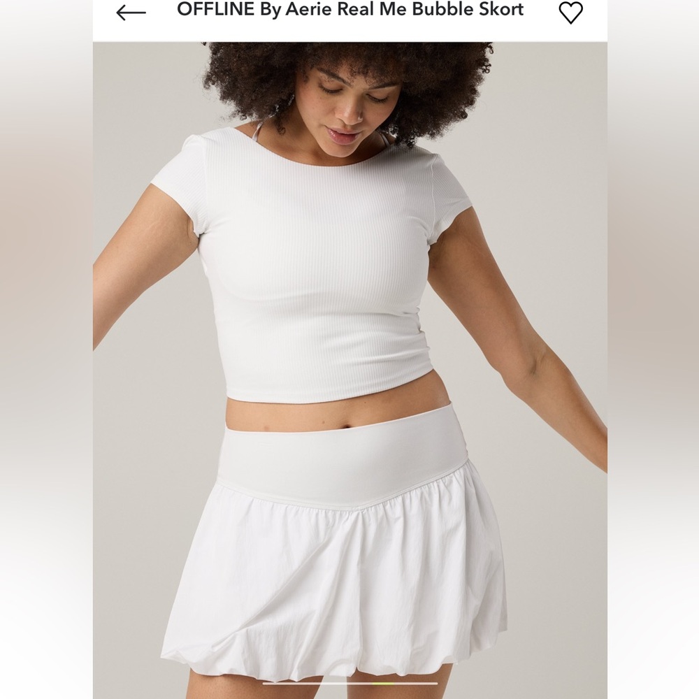 OFFLINE BY AERIE Real Me White Bubble Skort - Small - Picture 5 of 13
